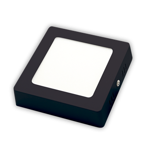 LUMINARIA DE APLICAR A LED CUADRADA NEGRA MATE 8W LUZ CALIDA - TBCIN