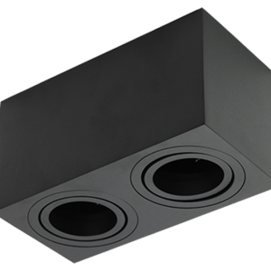 SPOT DE APLICAR PARA DICROICA P/ 2 LAMP. - ALUMINIO - NEGRO MATE - TBCIN