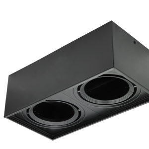 SPOT DE APLICAR PARA AR111 P/ 2 LAMP.- CUADRADO - METAL - NEGRO MATE - TBCIN