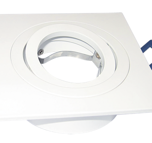 SPOT DE EMBUTIR PARA DICROICA METAL - BLANCO - CUADRADO - PARA 2 LAMP - TBCIN